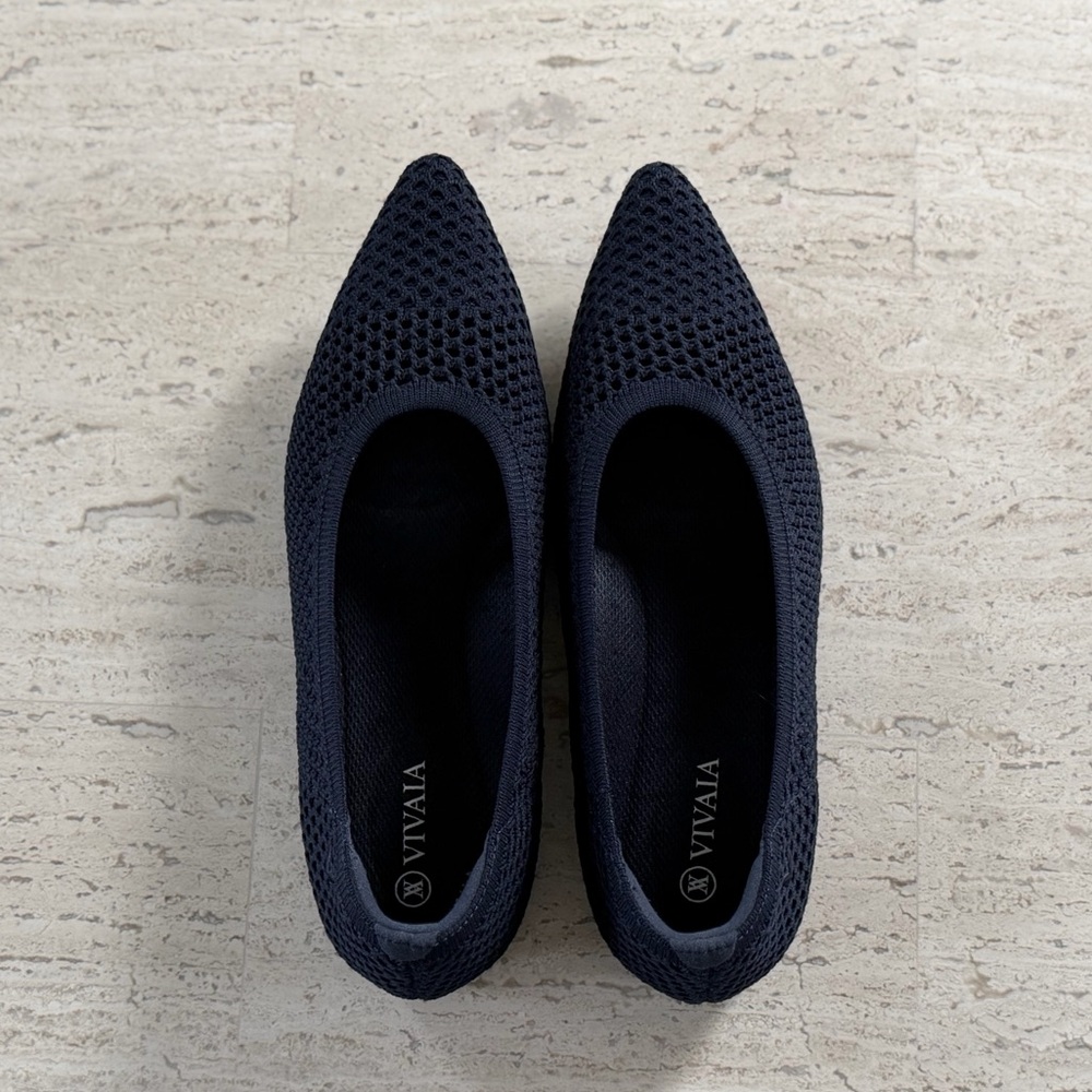 VIVAIA Pointed-Toe Breathable Mesh Ballet Flats (Aria 5°) in Navy, Size EU 37.5 - Picture 3 of 15